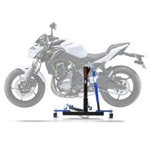 Sentralstativ egnet for Kawasaki Z 650 17-25 blå motorsykkeljekk ConStands Power-Evo