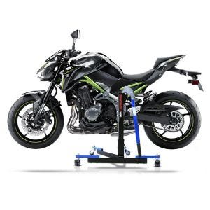 Manøvreringshjelp egnet for Kawasaki Z 900 17-24 blå - for garasje, sidestativ og hovedstativ, 300 kg