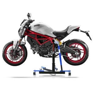 Manøvreringshjelp egnet for Ducati Monster 797 17-20 blå - for garasje, sidestativ og hovedstativ, 300 kg