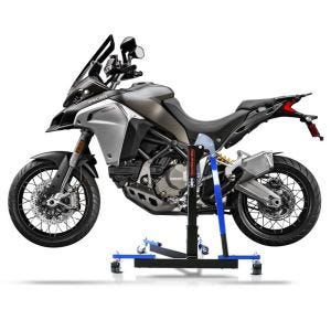 Manøvreringshjelp egnet for Ducati Multistrada 1200 Enduro 16-20 blå - for garasje, sidestativ og hovedstativ, 300 kg