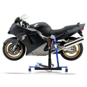 Manøvreringshjelp egnet for Honda CBR 1100 XX 97-07 blå - for garasje, sidestativ og hovedstativ, 300 kg