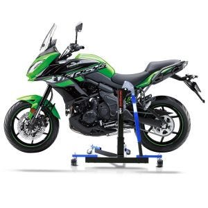 Manøvreringshjelp egnet for Kawasaki Versys 650 06-24 blå - for garasje, sidestativ og hovedstativ, 300 kg