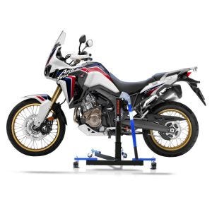 Manøvreringshjelp egnet for Honda Africa Twin CRF 1000 L 16-19 blå - for garasje, sidestativ og hovedstativ, 300 kg