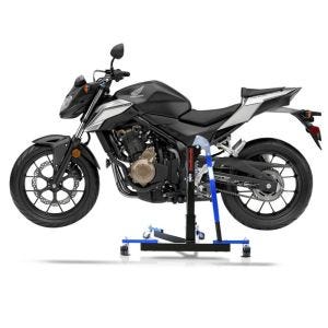 Manøvreringshjelp egnet for Honda CB 500 F 16-18 blå - for garasje, sidestativ og hovedstativ, 300 kg