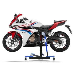 Manøvreringshjelp egnet for Honda CBR 500 R 16-18 blå - for garasje, sidestativ og hovedstativ, 300 kg