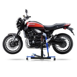 Manøvreringshjelp egnet for Kawasaki Z 900 RS / Cafe 18-24 blå - for garasje, sidestativ og hovedstativ, 300 kg