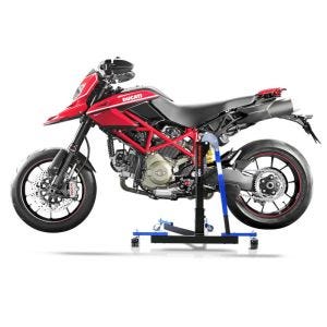 Manøvreringshjelp egnet for Ducati Hypermotard 796 / 1100 / Evo 07-12 blå - for garasje, sidestativ og hovedstativ, 300 kg