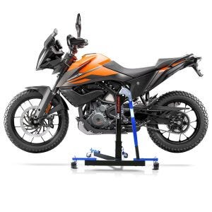 Manøvreringshjelp egnet for KTM 390 Adventure 20-24 blå - for garasje, sidestativ og hovedstativ, 300 kg