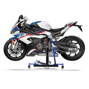 Manøvreringshjelp egnet for BMW S 1000 RR 19-24 blå - for garasje, sidestativ og hovedstativ, 300 kg