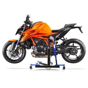 Manøvreringshjelp egnet for KTM 1390 Super Duke R / EVO 2024 blå - for garasje, sidestativ og hovedstativ, 300 kg