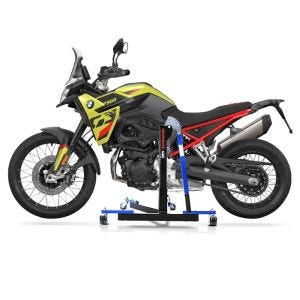 Manøvreringshjelp egnet for BMW F 900 GS/ Adventure 2024 blå - for garasje, sidestativ og hovedstativ, 300 kg