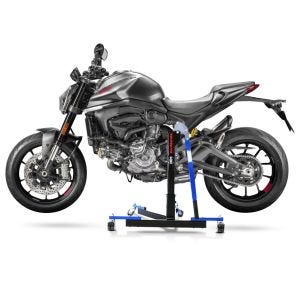 Manøvreringshjelp egnet for Ducati Monster 937 21-24 blå - for garasje, sidestativ og hovedstativ, 300 kg