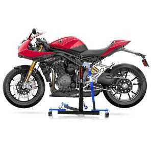 Manøvreringshjelp egnet for Triumph Speed Triple 1200 RR 22-23 blå - for garasje, sidestativ og hovedstativ, 300 kg