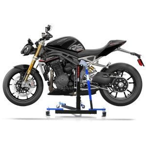 Manøvreringshjelp egnet for Triumph Speed Triple 1200 RS 21-24 blå - for garasje, sidestativ og hovedstativ, 300 kg