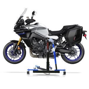 Manøvreringshjelp egnet for Yamaha Tracer 9 / GT 21-24 blå - for garasje, sidestativ og hovedstativ, 300 kg