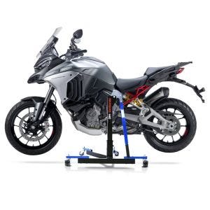 Manøvreringshjelp egnet for Ducati Multistrada V4 21-24 blå - for garasje, sidestativ og hovedstativ, 300 kg