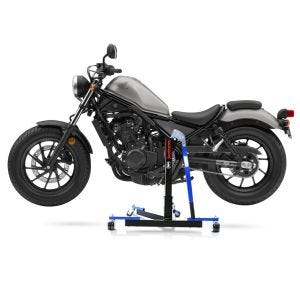 Manøvreringshjelp egnet for Honda Rebel 500 CMX 17-24 blå - for garasje, sidestativ og hovedstativ, 300 kg