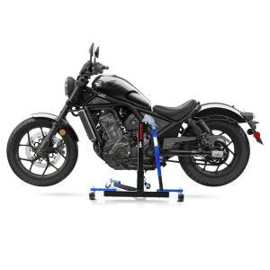 Manøvreringshjelp egnet for Honda Rebel 1100 CMX 21-24 blå - for garasje, sidestativ og hovedstativ, 300 kg