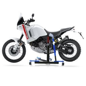 Manøvreringshjelp egnet for Ducati Desert X 22-24 blå - for garasje, sidestativ og hovedstativ, 300 kg
