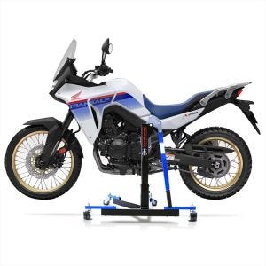 Manøvreringshjelp egnet for Honda Transalp XL 750 23-24 blå - for garasje, sidestativ og hovedstativ, 300 kg