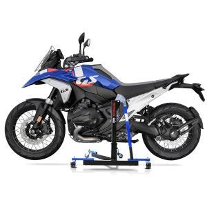 Manøvreringshjelp egnet for BMW R 1300 GS 23-24 blå - for garasje, sidestativ og hovedstativ, 300 kg