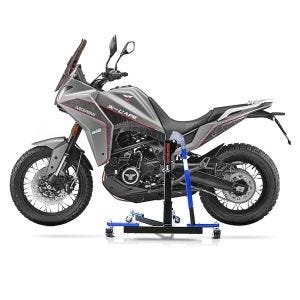 Manøvreringshjelp egnet for Moto Morini X-Cape 650 21-24 blå - for garasje, sidestativ og hovedstativ, 300 kg