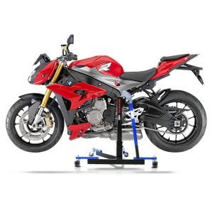 Manøvreringshjelp egnet for BMW S 1000 R 17-20 blå - for garasje, sidestativ og hovedstativ, 300 kg
