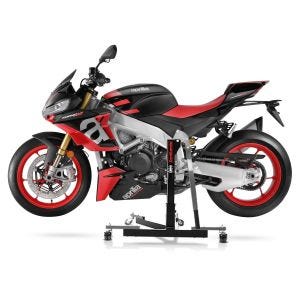 Manøvreringshjelp egnet for Aprilia Tuono V4 21-24 grå - for garasje, sidestativ og hovedstativ, 300 kg