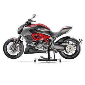 Manøvreringshjelp egnet for Ducati Diavel 11-18 grå - for garasje, sidestativ og hovedstativ, 300 kg