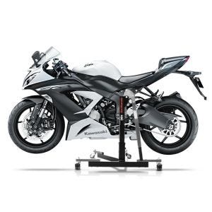 Manøvreringshjelp egnet for Kawasaki ZX-6R 636 13-16 grå - for garasje, sidestativ og hovedstativ, 300 kg