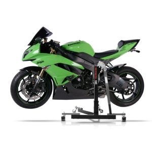 Manøvreringshjelp egnet for Kawasaki ZX-6R 09-20 grå - for garasje, sidestativ og hovedstativ, 300 kg