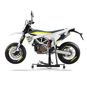 Manøvreringshjelp egnet for Husqvarna 701 Supermoto 15-24 grå - for garasje, sidestativ og hovedstativ, 300 kg