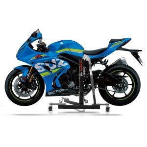 Manøvreringshjelp egnet for Suzuki GSX-R 1000 17-21 grå - for garasje, sidestativ og hovedstativ, 300 kg