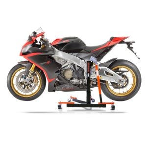 Manøvreringshjelp egnet for Aprilia RSV4 Factory 09-14 orange - for garasje, sidestativ og hovedstativ, 300 kg