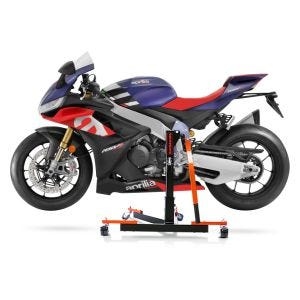 Manøvreringshjelp egnet for Aprilia RSV4 21-24 oransje - for garasje, sidestativ og hovedstativ, 300 kg