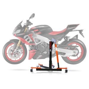 Sentralstativ egnet for Aprilia Tuono V4 21-24 oransje motorsykkeljekk ConStands Power-Evo NYHET
