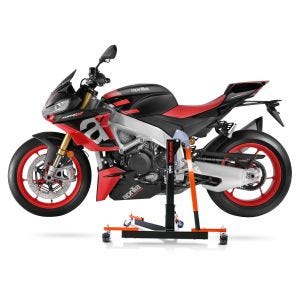Manøvreringshjelp egnet for Aprilia Tuono V4 Factory 2021 orange - for garasje, sidestativ og hovedstativ, 300 kg