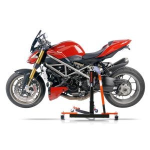 Manøvreringshjelp egnet for Ducati Streetfighter 09-13 orange - for garasje, sidestativ og hovedstativ, 300 kg