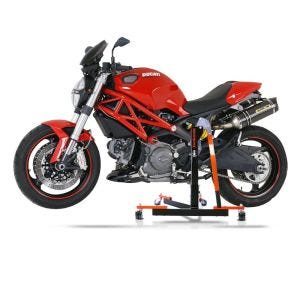 Manøvreringshjelp egnet for Ducati Monster 1100 / Evo 09-13 orange - for garasje, sidestativ og hovedstativ, 300 kg