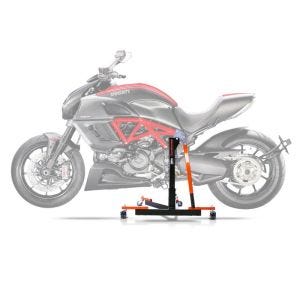 Sentralstativ egnet for Ducati Diavel 11-18 oransje motorsykkeljekk ConStands Power-Evo