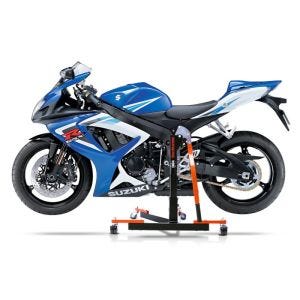 Manøvreringshjelp egnet for Suzuki GSX-R 750 06-07 oransje - for garasje, sidestativ og hovedstativ, 300 kg