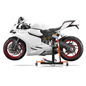 Manøvreringshjelp egnet for Ducati 899 Panigale 14-15 oransje - for garasje, sidestativ og hovedstativ, 300 kg