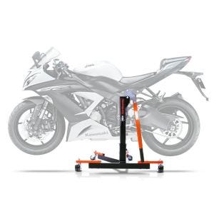 Sentralstativ egnet for Kawasaki ZX-6R 636 13-16 oransje motorsykkeljekk ConStands Power-Evo