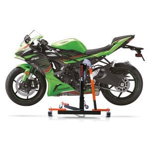 Manøvreringshjelp egnet for Kawasaki Ninja ZX-6R 2024 oransje - for garasje, sidestativ og hovedstativ, 300 kg