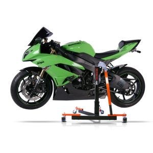 Manøvreringshjelp egnet for Kawasaki ZX-6R 09-20 orange - for garasje, sidestativ og hovedstativ, 300 kg