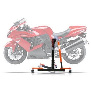 Sentralstativ egnet for Kawasaki ZZR 1400 06-20 oransje motorsykkeljekk ConStands Power-Evo