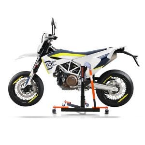 Manøvreringshjelp egnet for Husqvarna 701 Supermoto 15-24 orange - for garasje, sidestativ og hovedstativ, 300 kg