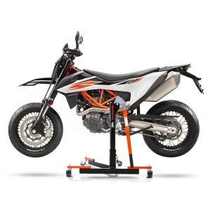 Manøvreringshjelp egnet for KTM 690 SMC / R 19-24 oransje - for garasje, sidestativ og hovedstativ, 300 kg