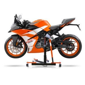 Manøvreringshjelp egnet for KTM RC 390 14-20 orange - for garasje, sidestativ og hovedstativ, 300 kg