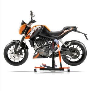 Manøvreringshjelp egnet for KTM 390 Duke 13-16 orange - for garasje, sidestativ og hovedstativ, 300 kg
